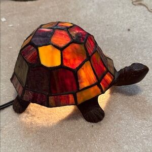 Resin turtle nightlight with metal base